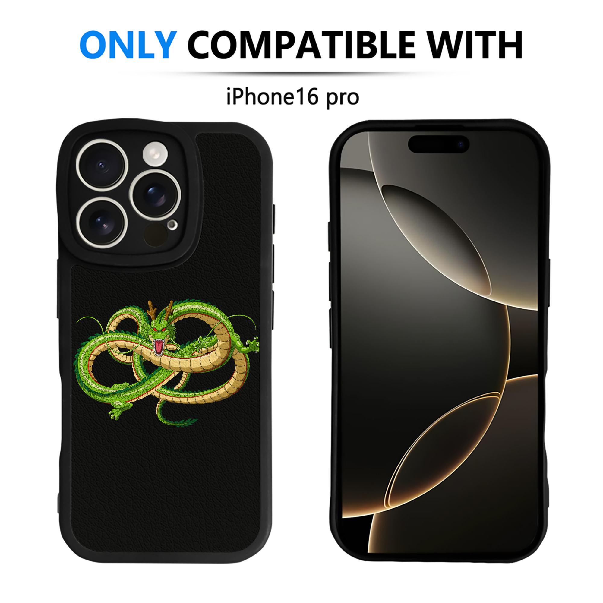 （画像用） ドラゴンボール 神龍 シェンロン DRAGON BALL Shenron 【iPhone 16シリーズ対応】シリコンスマホケース（レザー調） 材質：シリコン